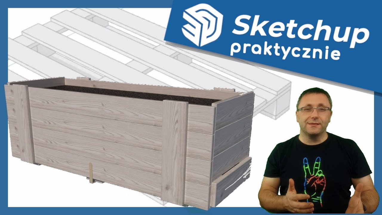 Skrzynka na warzywa ze starych palet - Sketchupowa instrukcja krok po kroku