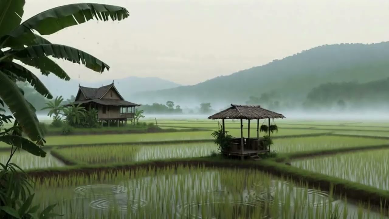 Lofi hip hop mix - Rice field on a rainy day