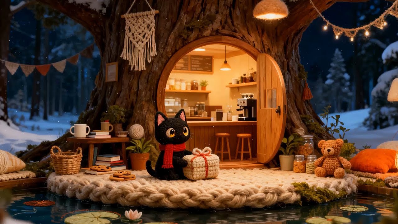 Lofi Cat's Winter Cafe ❄️ Cozy Lofi Music Snowy Morning ✨ Soft Lofi to Relax & Focus