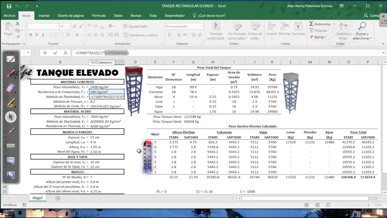 Tanque Elevado en SAP2000 y ETABS 2016