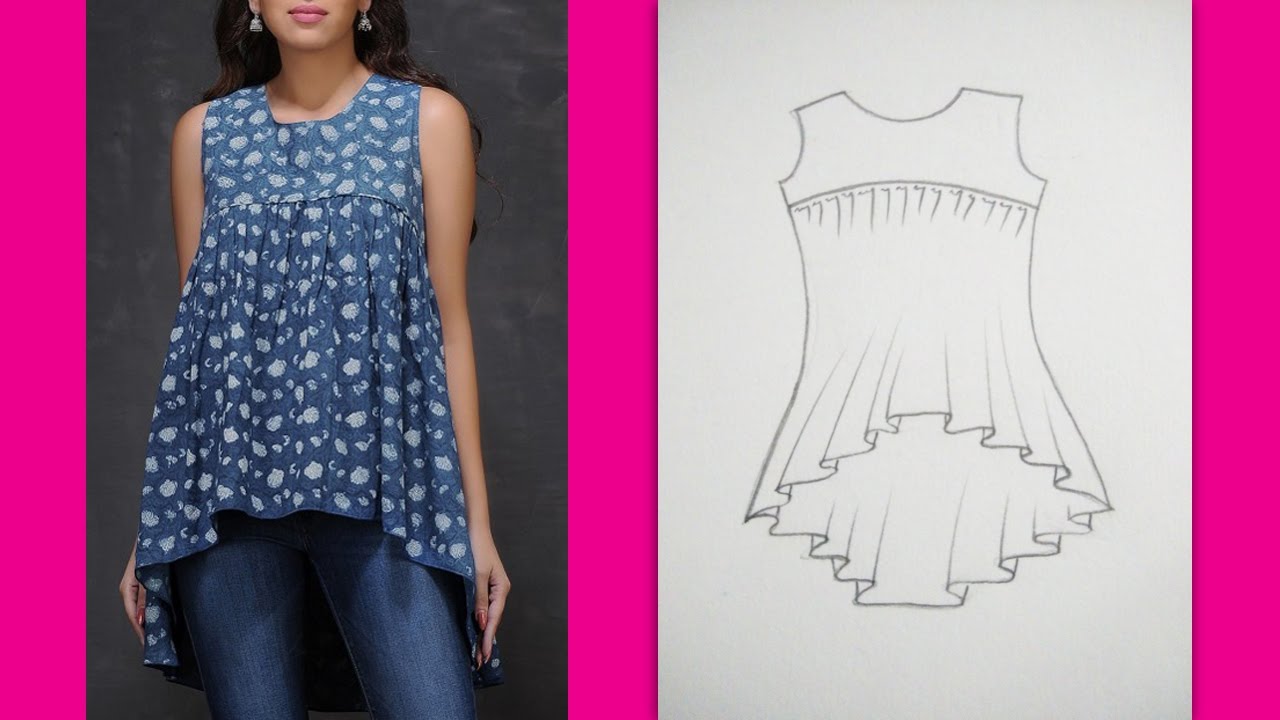 Gathered Yoke Neckline Top | How to make Designer Top (Part 1 - Cutting )