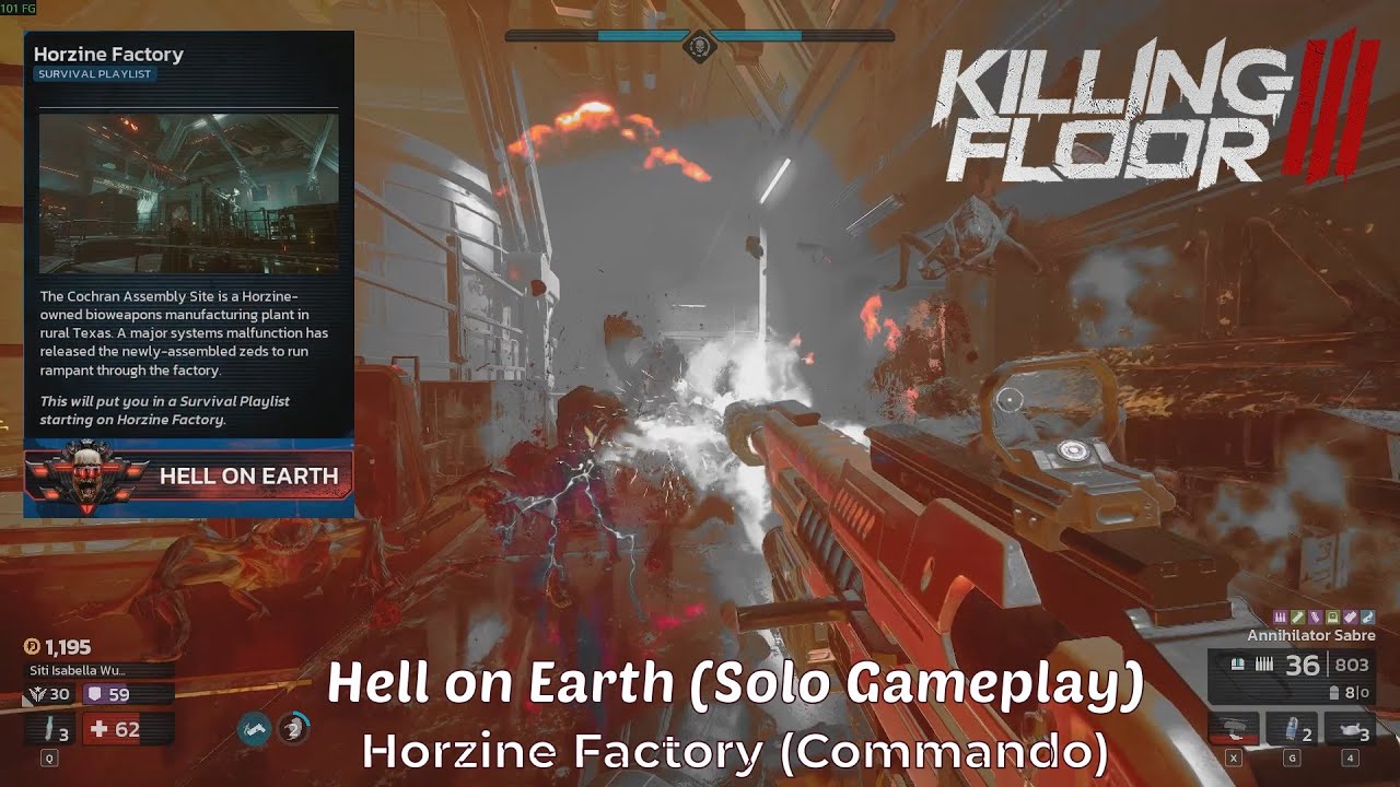 Killing Floor 3 - Hell on Earth (Solo Gameplay) | Horzine Factory (Commando)