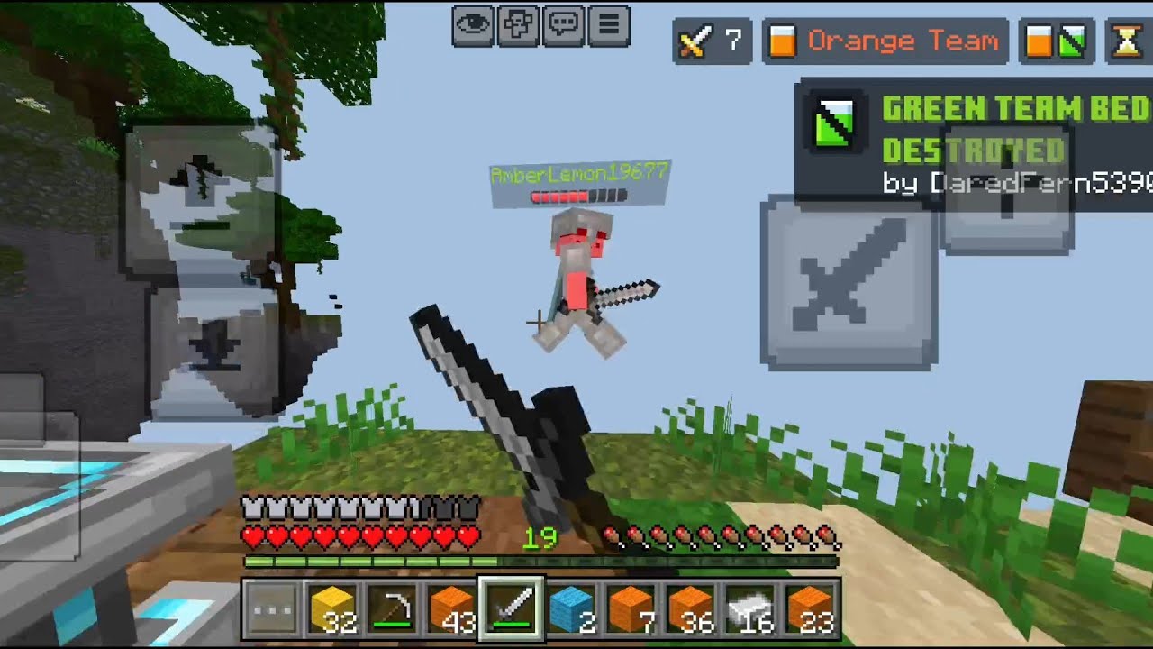 Minecraft bedwars gameplay in mobile ⚡