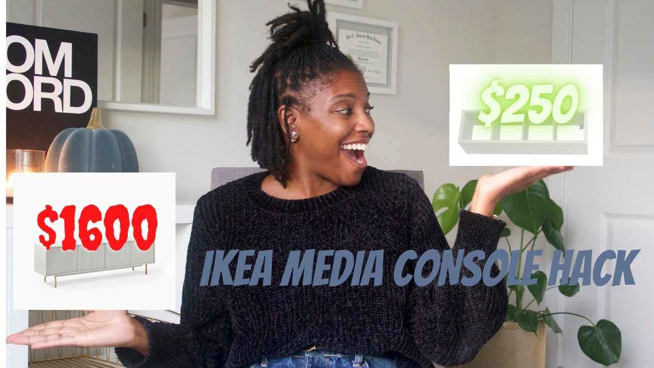 IKEA HACK: Turning an IKEA KALLAX shelf unit into a DUPE for a $1600 WEST ELM MEDIA CONSOLE