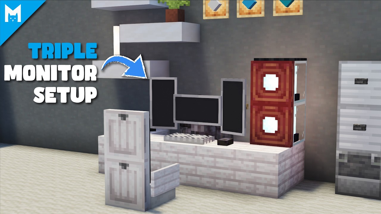 ⚒️ Minecraft : How to Build a Triple Monitor Gaming Setup (Easy & Realistic)