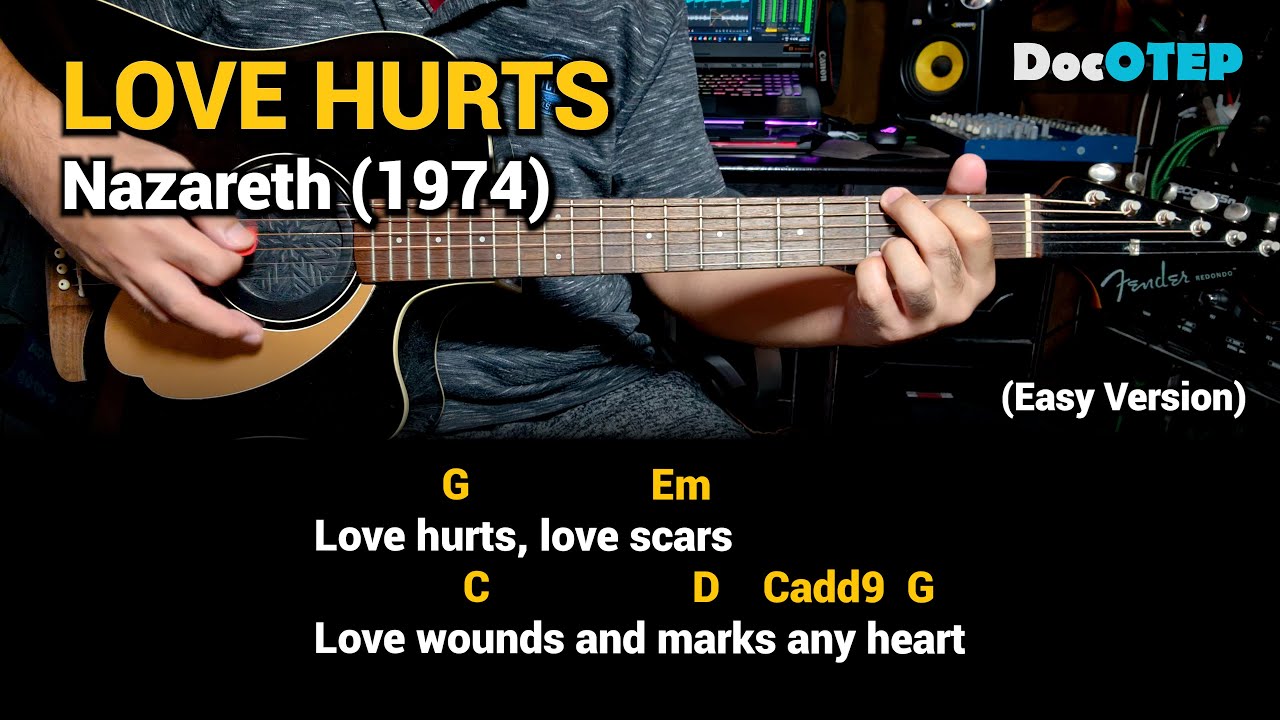Love Hurts - Nazareth (Easy Guitar Chords Tutorial with Lyrics)