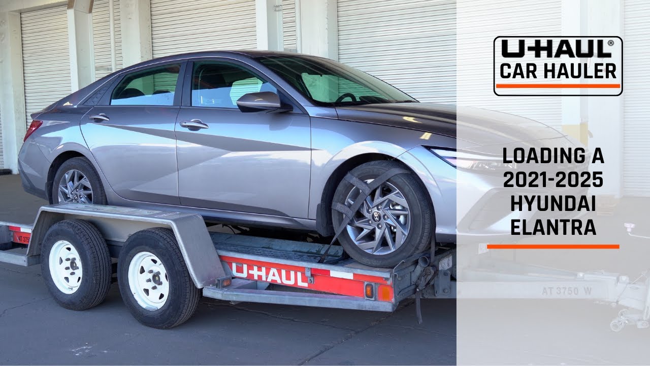 Loading a 2021-2025 Hyundai Elantra Onto a U-Haul Car Hauler