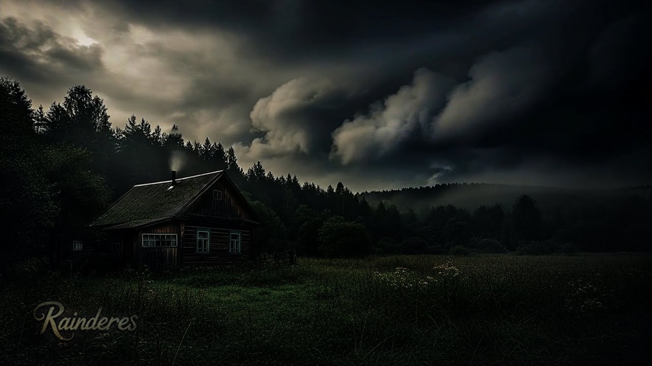 LIVE: Calm Storm Night – Thunder Rolling in the Distance Over Quiet Cabin Ambience