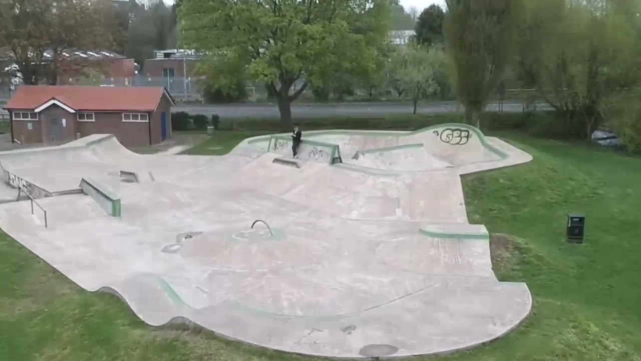 Market Drayton skatepark drone view