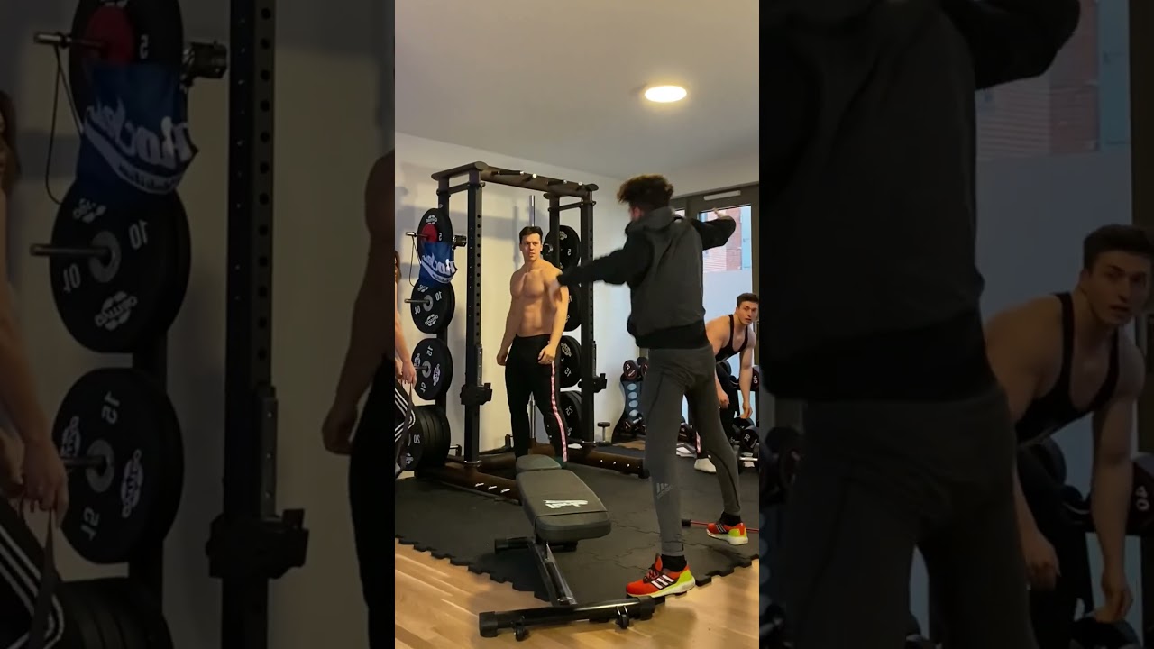 First day at the gym escalated 🤯 #funny #fail #mrsus #patrox #workout #gym #prank