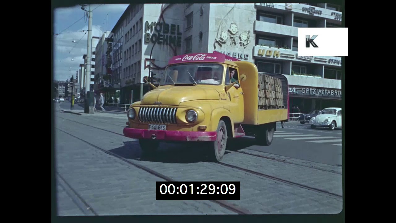 1965 Frankfurt Streets, 1960s Germany in HD from 35mm