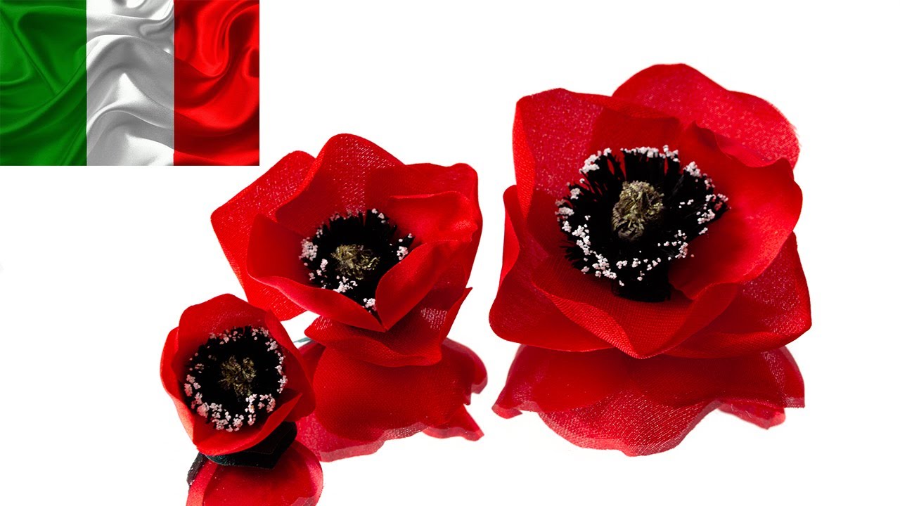 Lezione/MK/DYI/tutorial🌹Come fare un fiore di papavero in seta, facile e veloce🌹.