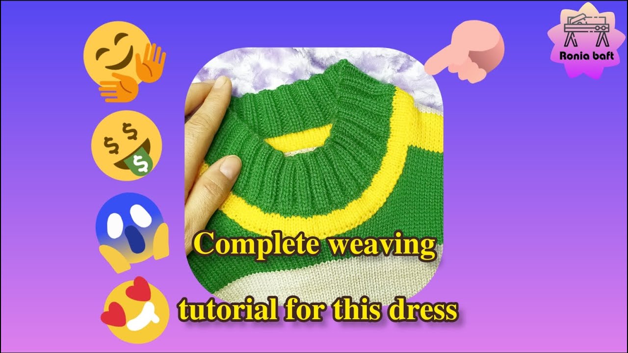Teaching how to weave a beautiful round collar with a home knitting machine(part 1) یقه گرد بازاری
