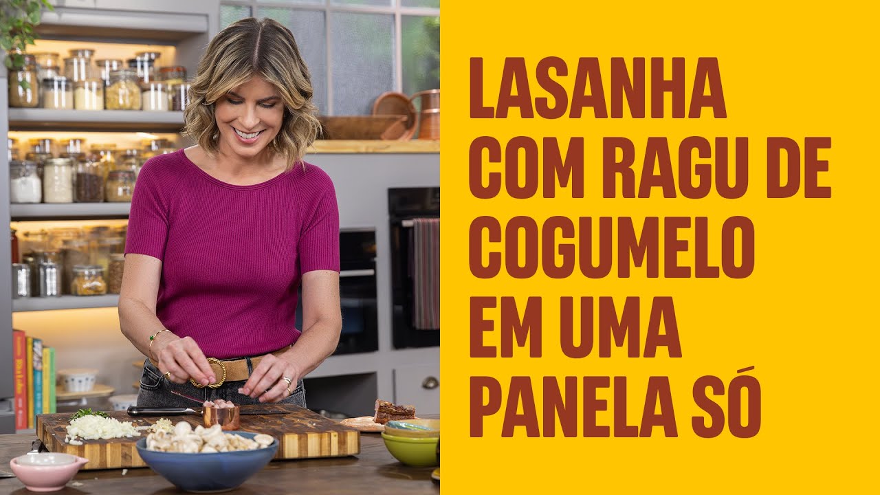 Lasanha com ragu de cogumelo em uma panela só