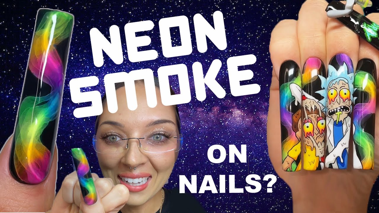 Возможно ли это вообще?... Урок по неоново-дымчатому нейл-арту! 🌈💅🏻