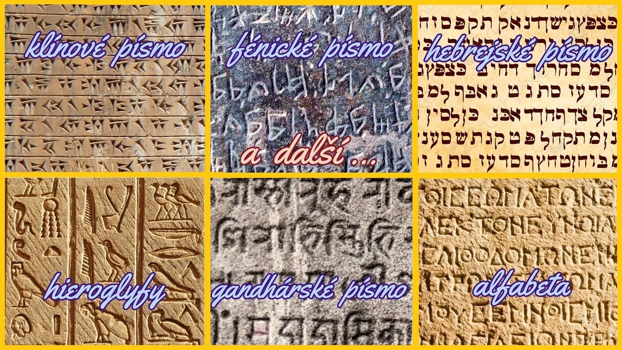 STAROVĚK: VÝVOJ STAROVĚKÉHO PÍSMA/ Mezopotámie/ Fénicie/ Palestina/ Egypt/Indie/Čína/Kréta/Řecko/Řím