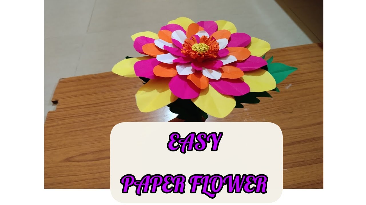 How to make craft flowers with paper/ easy paper flower decoration/ diy paper flower 🏵️
