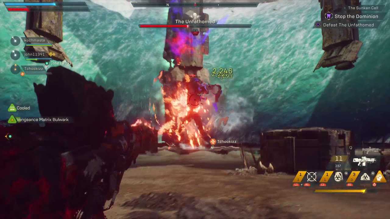 Anthem - GM2 The Sunken Cell stronghold (The Unfathomed boss) gameplay