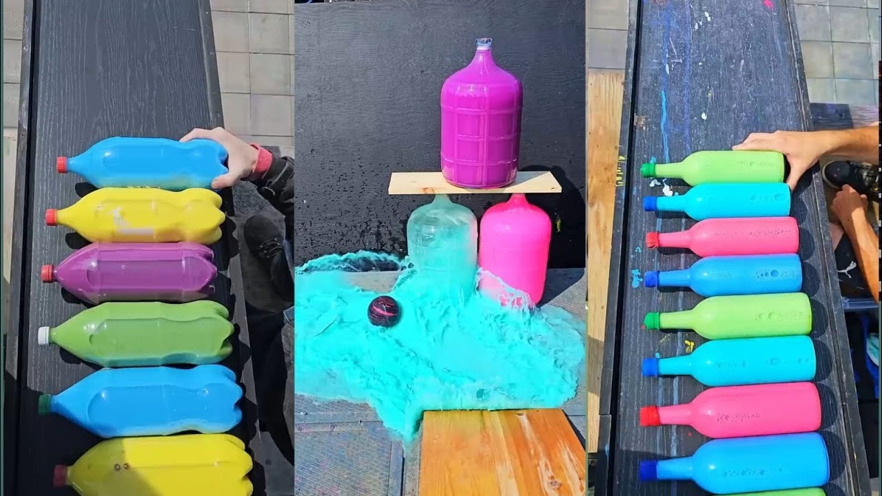 🎈Breaking Glass Bottles and Balloon Drops! Crushing Crunchy & Soft Things!🔥