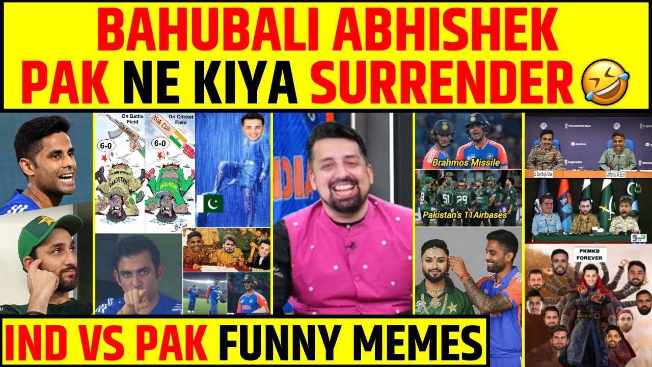 INDIA VS PAKISTAN FUNNY MEMES: BAHUBALI ABHISHEK PAK NE KIYA SURRENDER 🤣#indvspak #asiacup2025