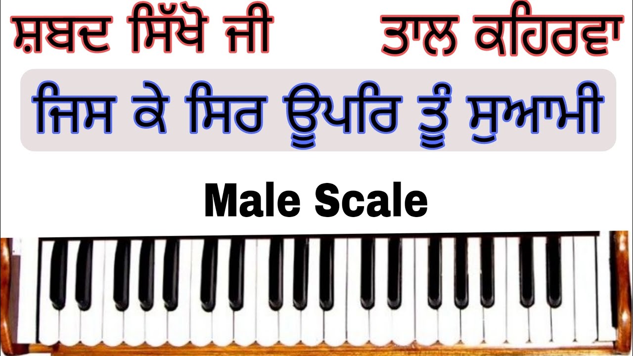 Learn Shabad ( JIS KE SIR UPAR TU SWAMI ) on Harmonium ( Male Scale )