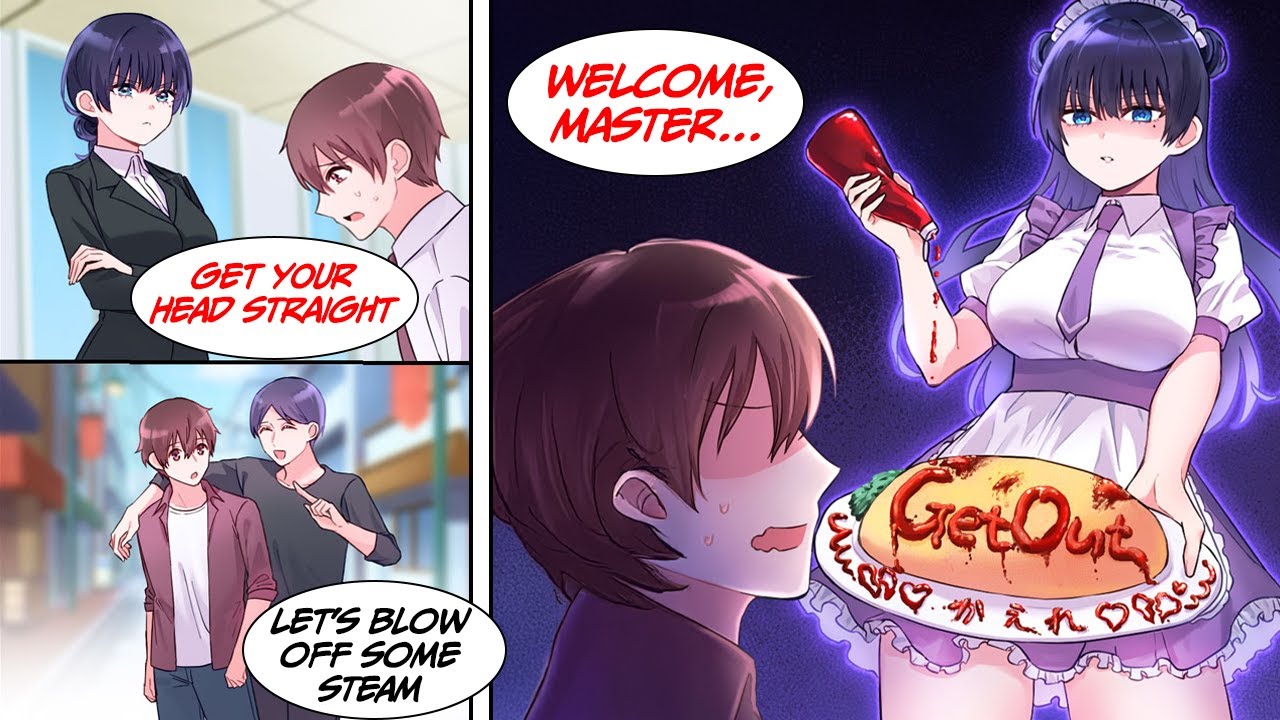 [Manga Dub] My friend invited me to a maid cafe, but the maid was my strict boss at work... [RomCom]