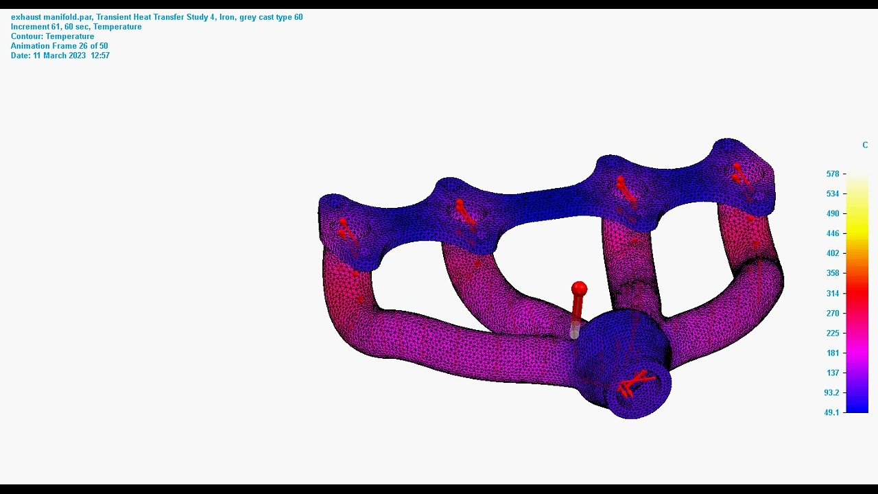 FEA of Exhaust manifold Heat Transfer Cycle Cast Iron