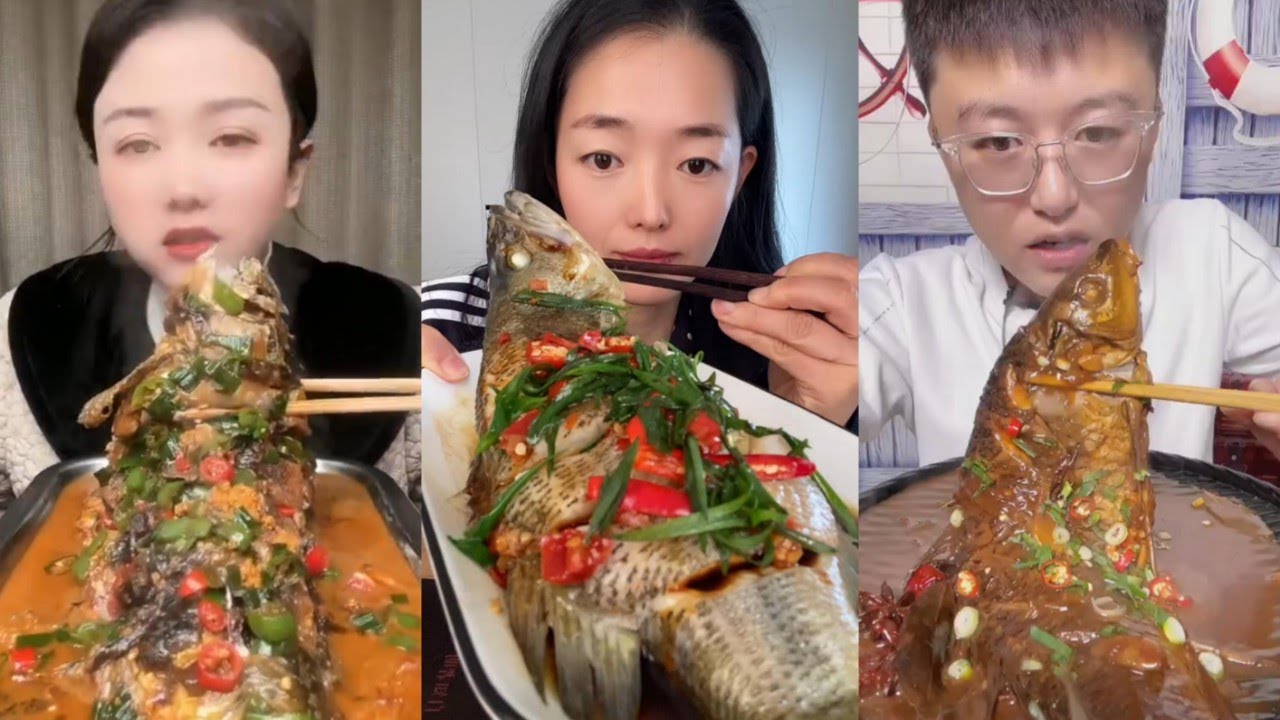 Chinese Mukbang Food Eating Show | God eats fish, Spicy Braised Fish #202