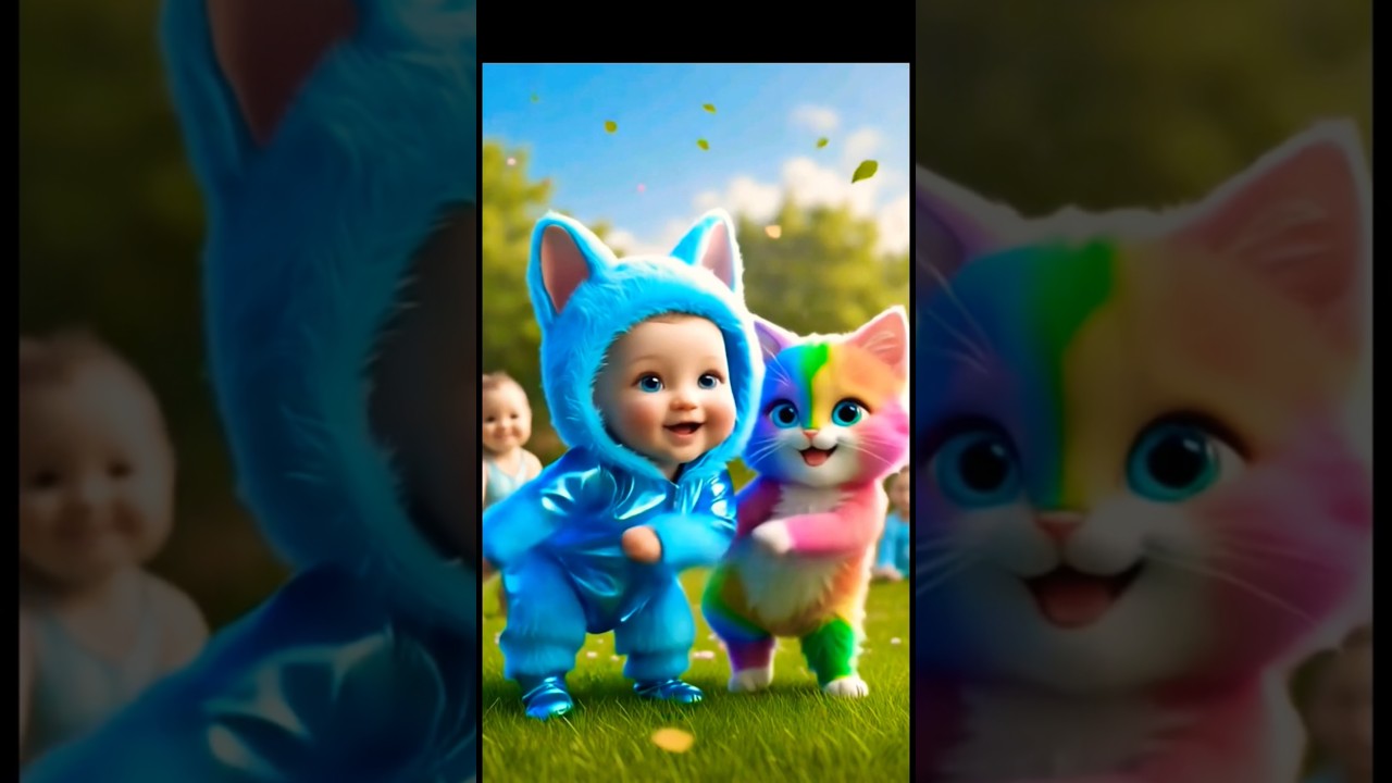 Funny Baby 😍 & Cute Cat 🐱 Dancing Together | Adorable Fun Show 😂🎵 #dudidudidam #catdance #shorts