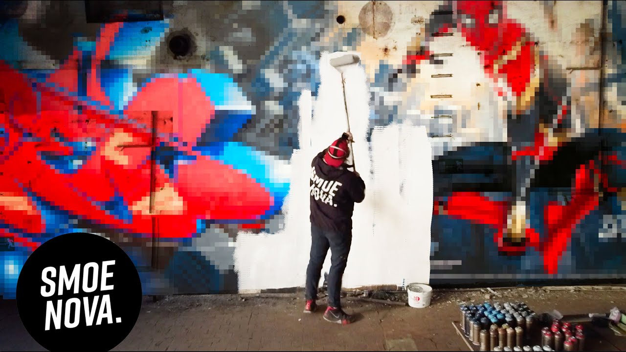 extreme SPIDER-MAN graffiti battle in old factory.