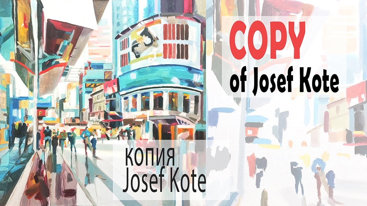 Oil painting copy of the picture Josef Kote/speed video of oil painting/Как писать маслом/Colorful