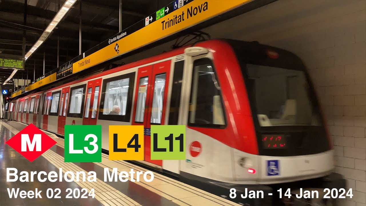 Barcelona Metro | Line 4 Line 11 Line 3  | Jan 2024 Week 2 | 4K