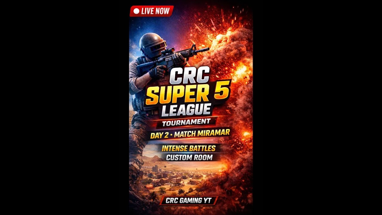 LIVE: CRC SUPER 5 LEAGUE | 5 Maps, 1 Champion 🏆 | Let’s Dominate! 🔥Full Action CRC GAMING YT