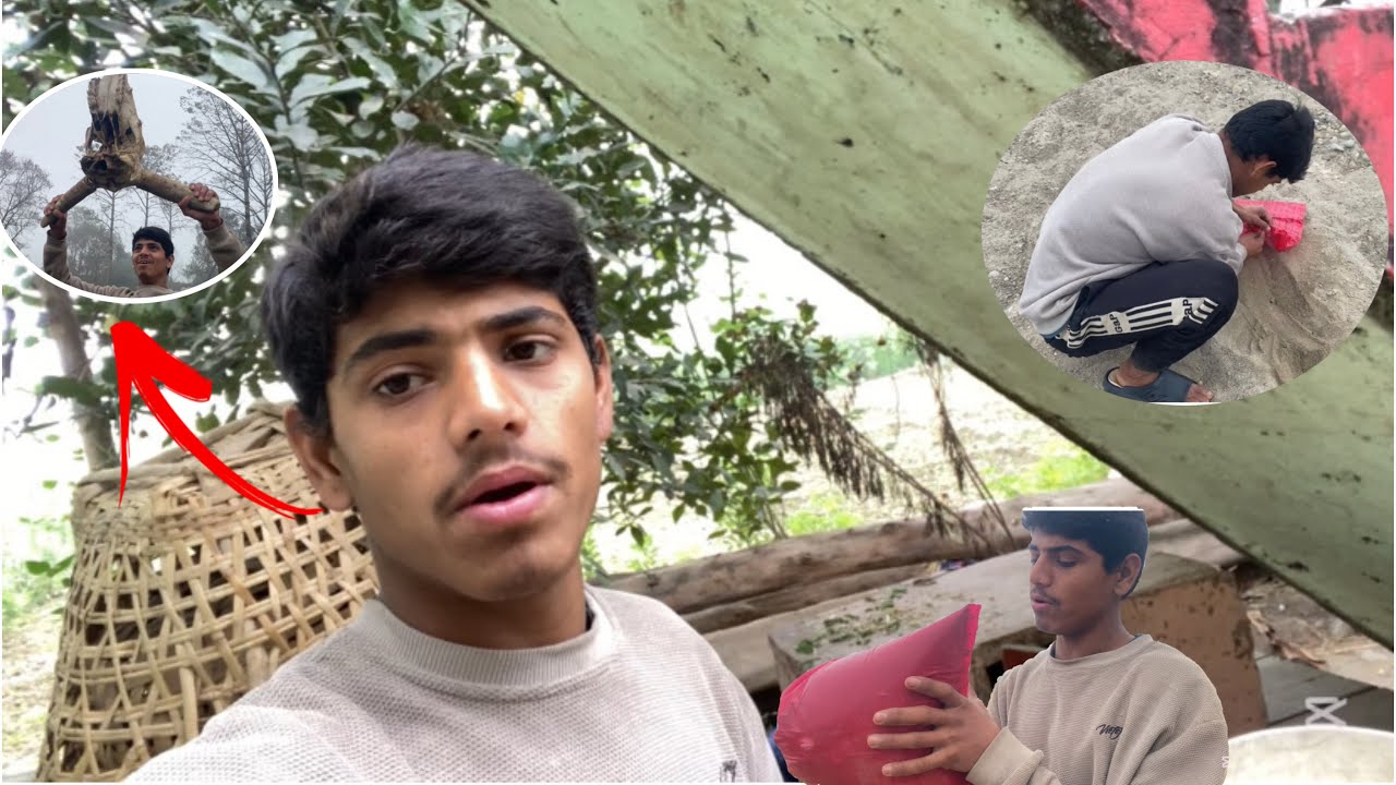 डम्बेल बनाउनको लागि नदीबाट बालुवा ल्याउँदै☺️😘