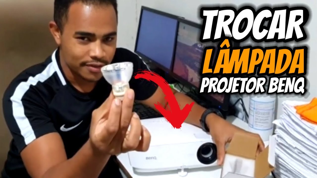 Como trocar a lâmpada com imagem fraca do projetor Benq | Ficou novo | 100% com lâmpada similar