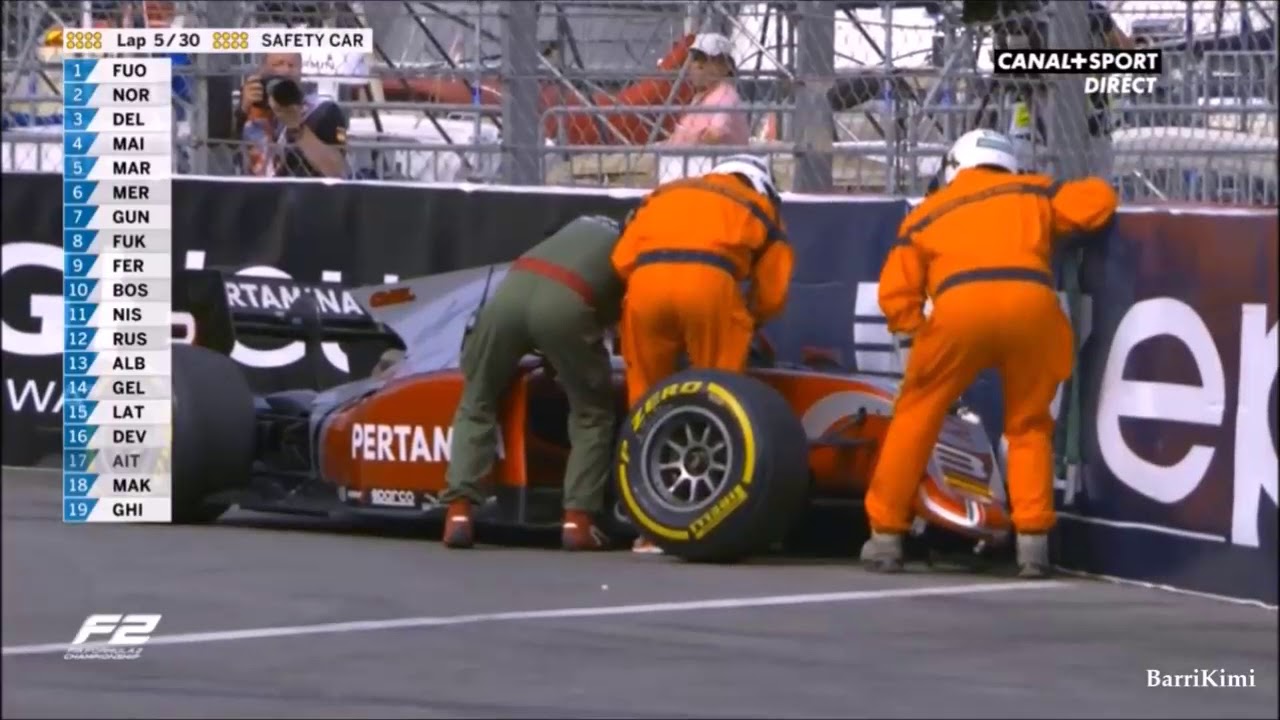 FIA Formula 2 Monaco 2018 Crash Highlights French Commentary