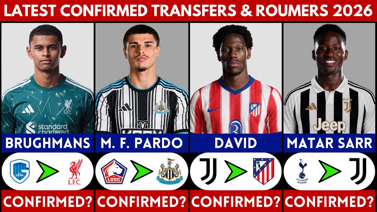 🚨 LATEST CONFIRMED TRANSFER NEWS AND RUMOURS 2026 | DAVID, BRUGHMANS, MATAR SARR, M. F. PARDO.......