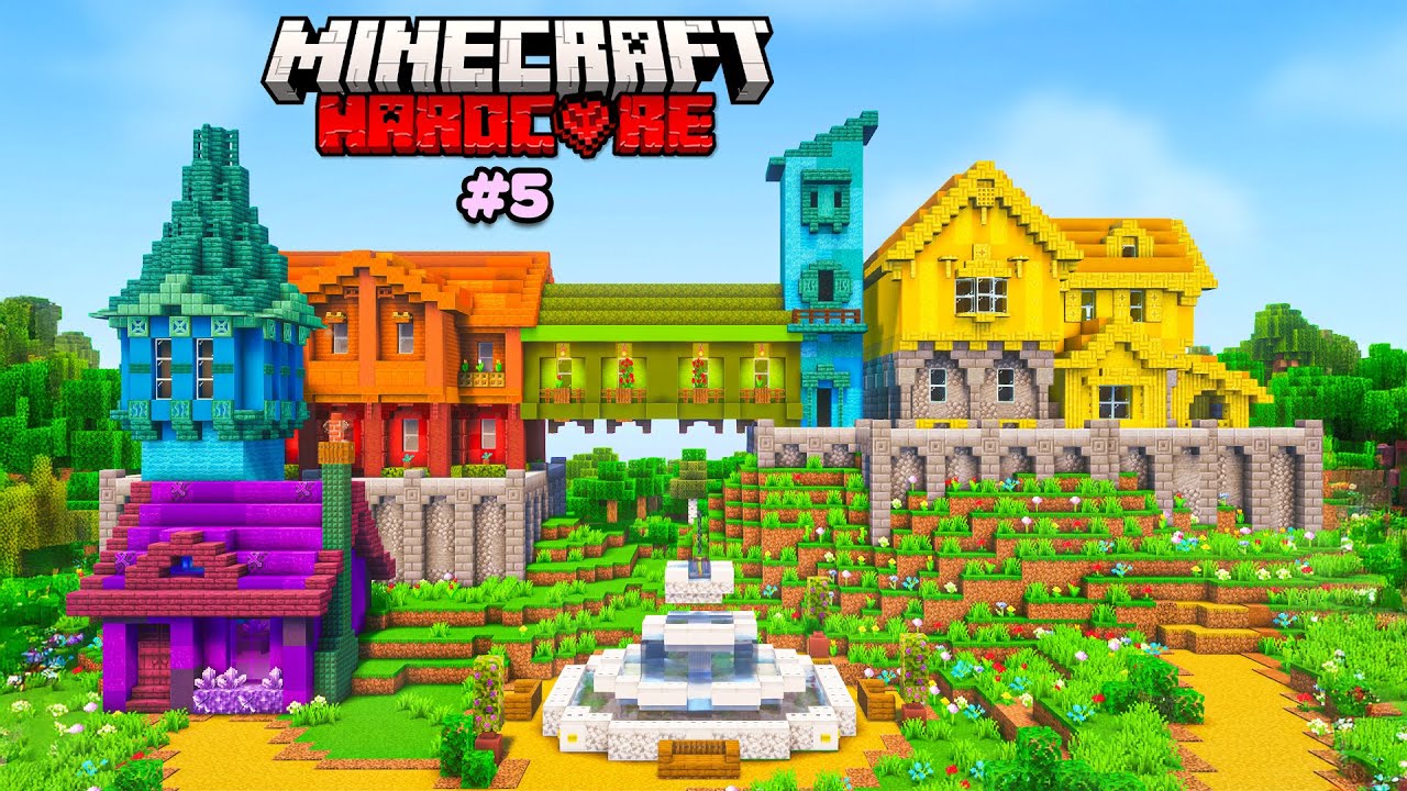 I Built A Colorful Village in My Minecraft Forever World