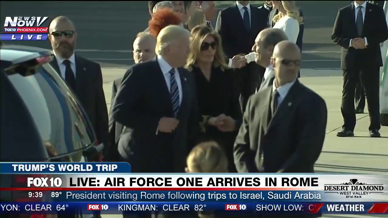 WATCH: President Trump and First Lady Melania Arrive in Rome for Meeting with Pope (FNN)
