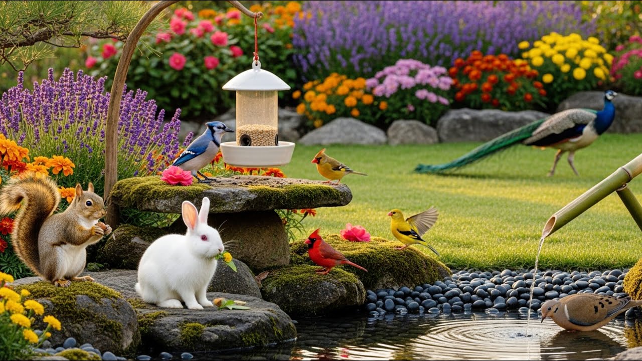 🔴 4K Serene Japanese Zen Garden at Golden Hour | Peaceful Nature & Wildlife Ambience • Cat TV