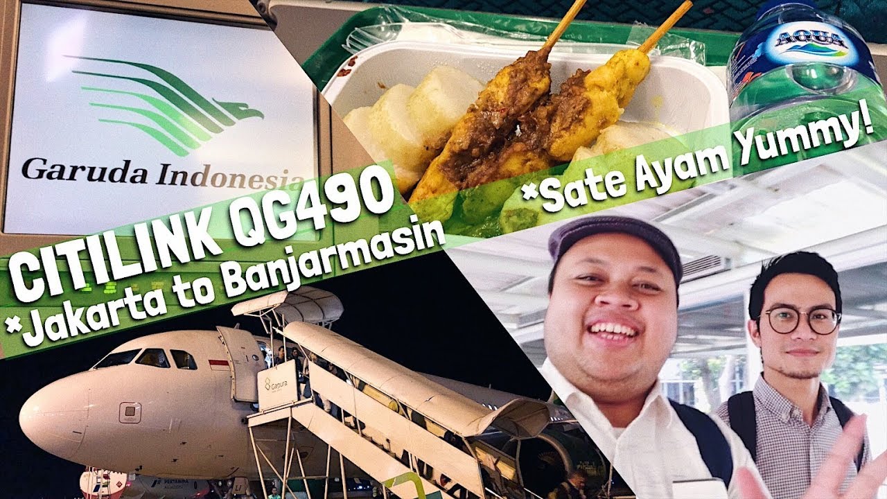 CITILINK A320 Jakarta - Banjarmasin QG490 | Makan Sate Ayam di Langit!