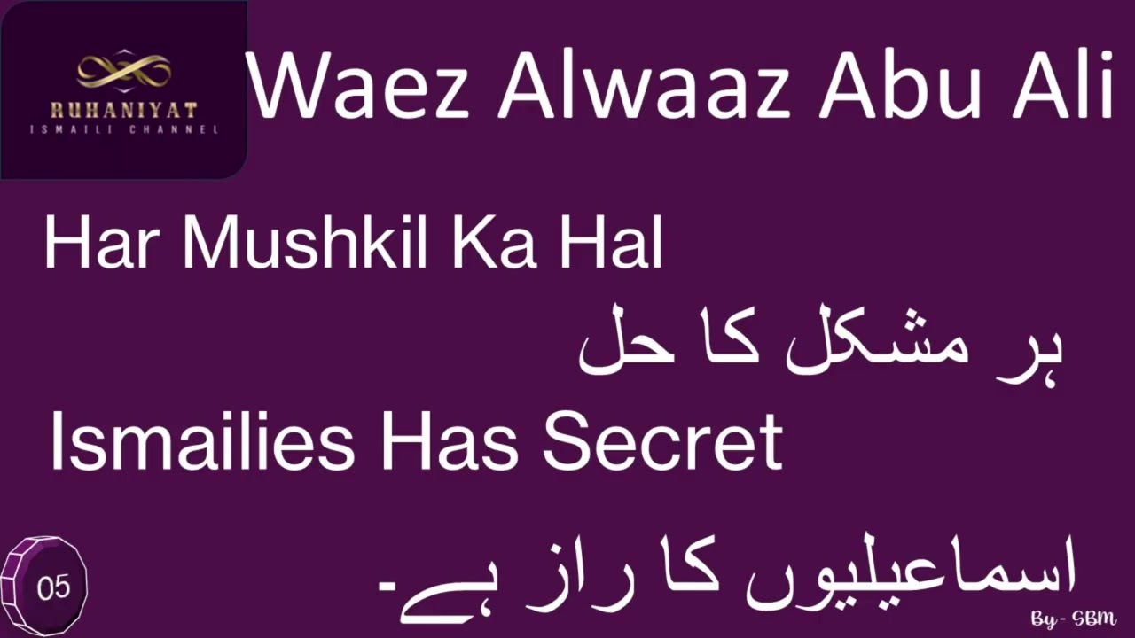 Waez Alwaaz Abu Ali #05  #ALI #nabi #har Mushkil ka hal