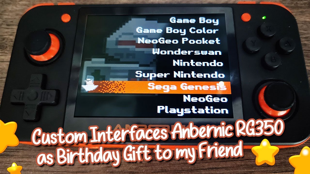 Custom Interface Anbernic RG350 for Friend's Birthday Gift & game test
