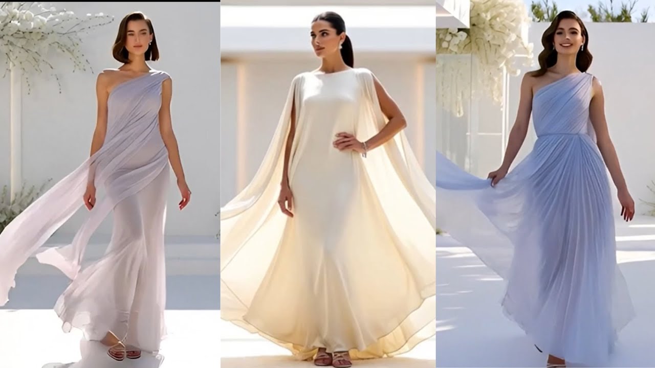 Airy Evening Gowns Fluttering Silhouette Beauty