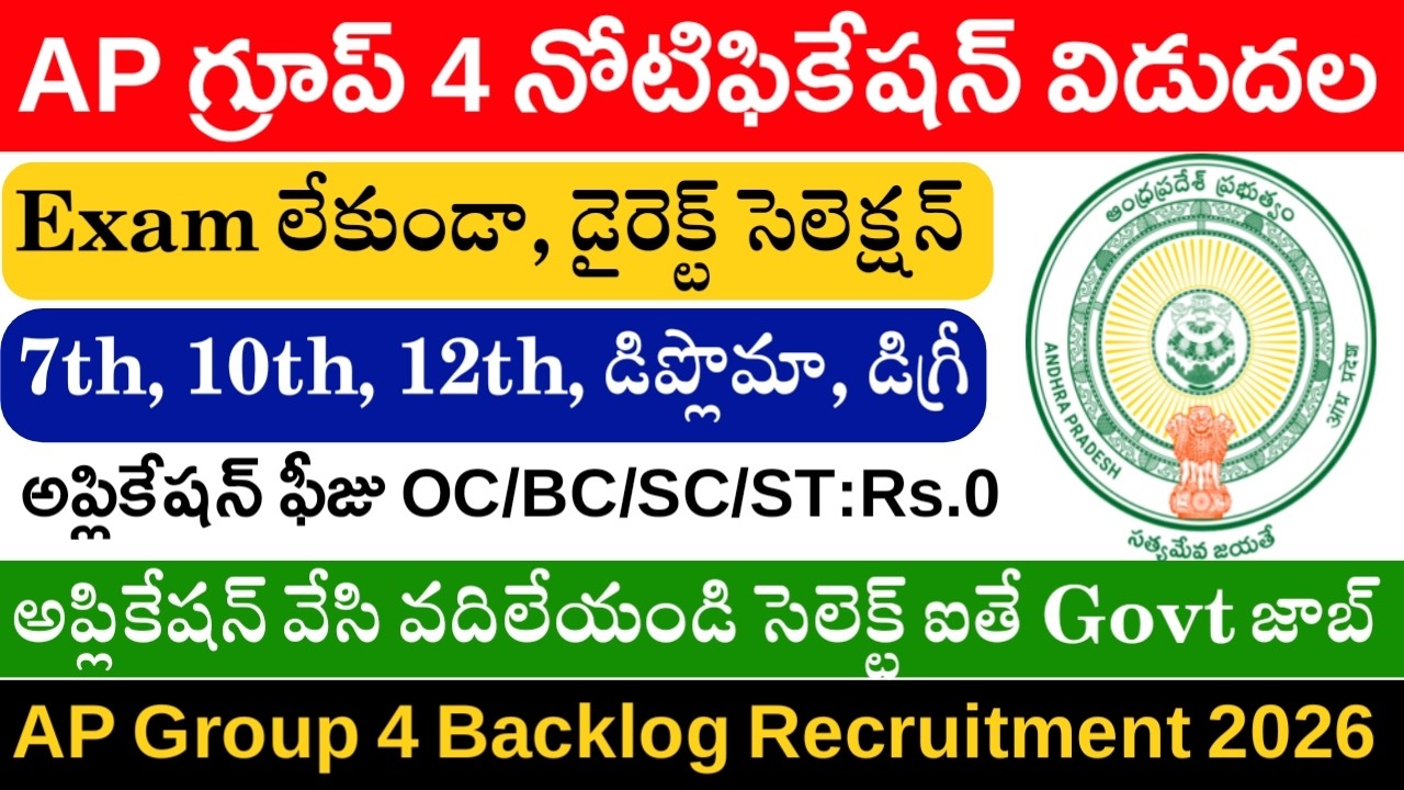 AP Group 4 Notification Released || Andhra Pradesh Group IV Notification 2026 || Andhra Pradesh Jobs