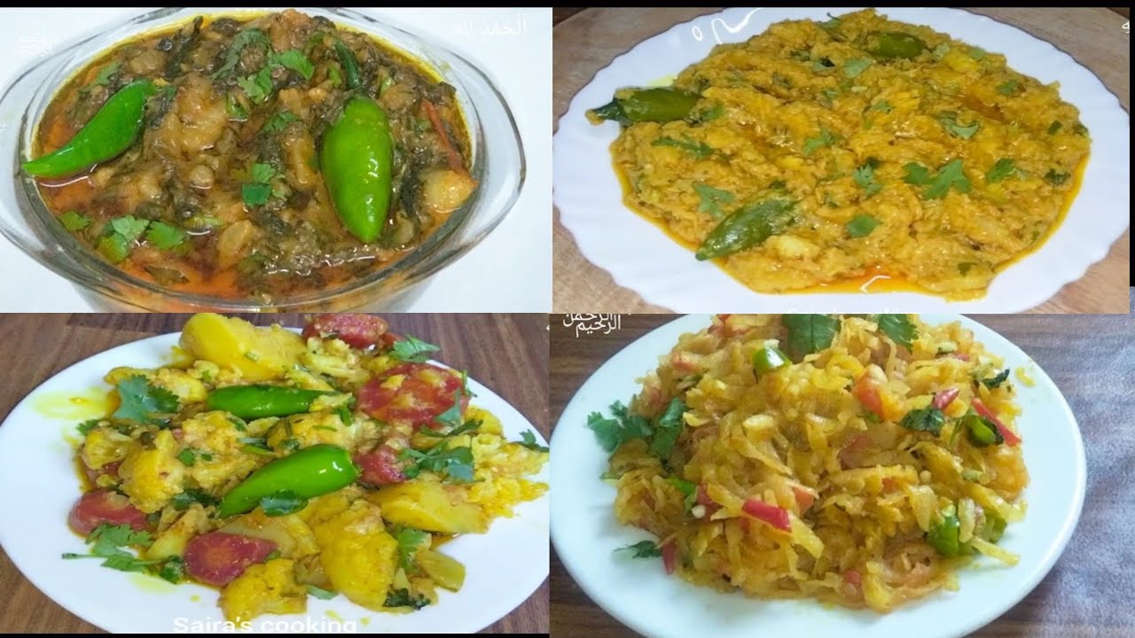  Top Winter Special 4 Vegetable Recipes Allo Gobhi Shaljam Palak Shaljam Mooli Ka Salan Easy Recipe 