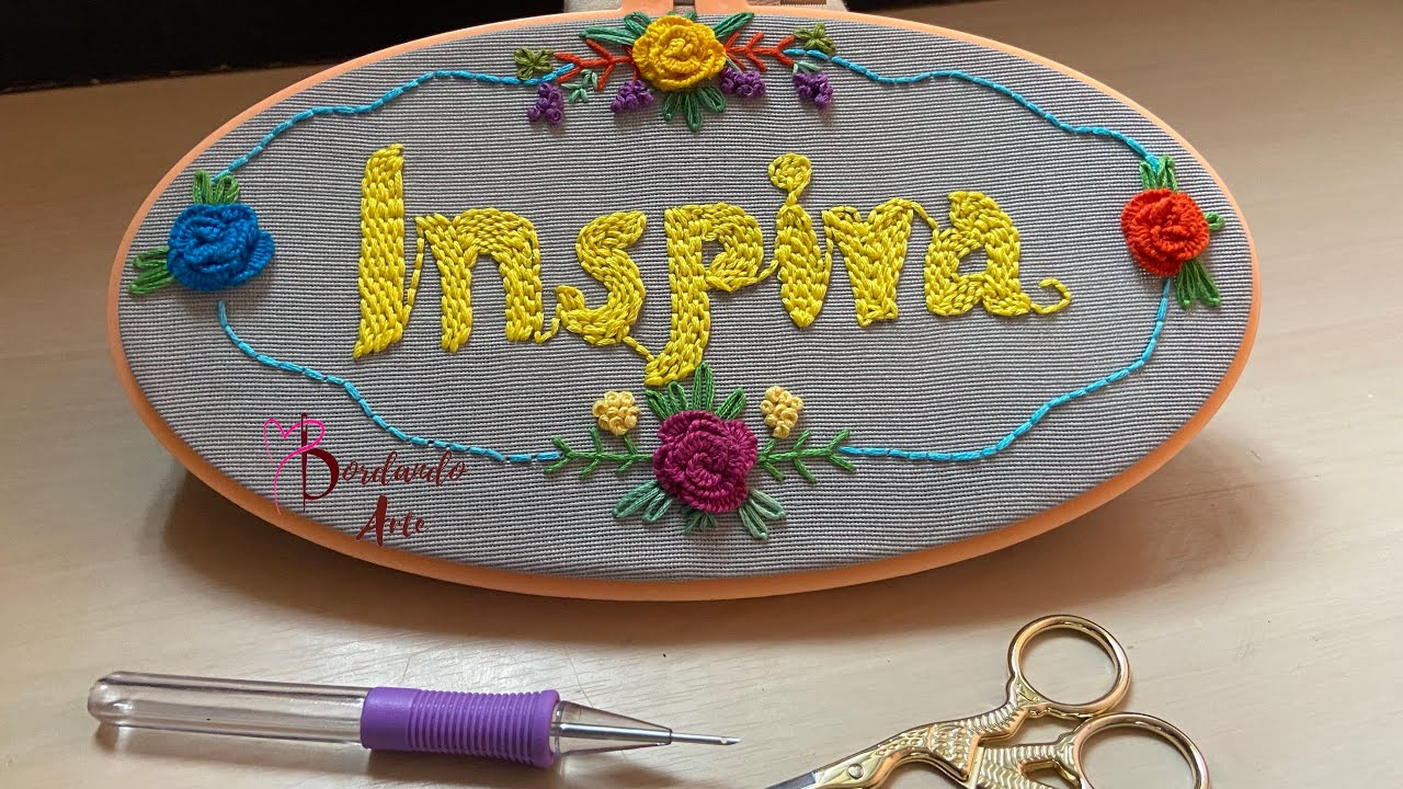 Como bordar letras con aguja mágica | Embroidery lettering Punch needle