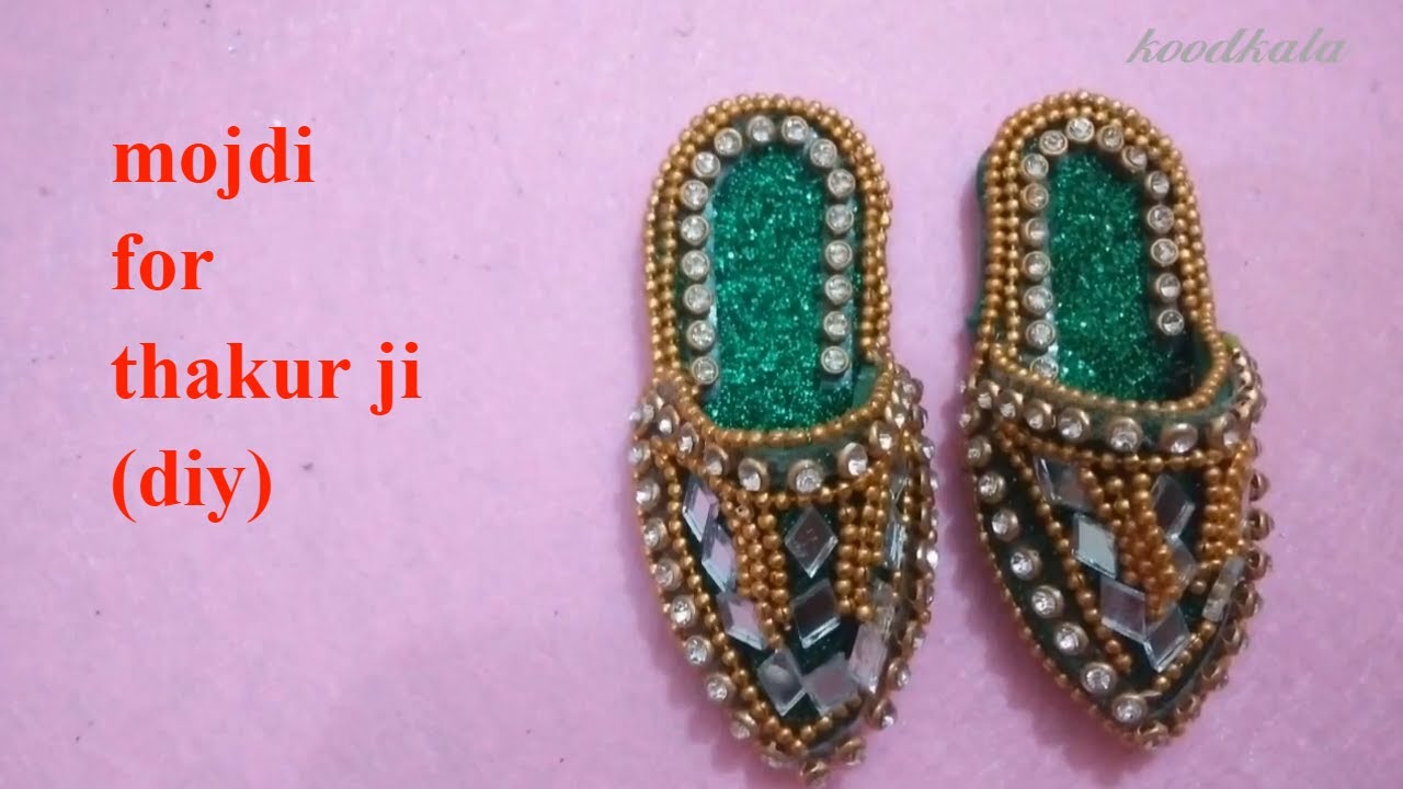 make mojdi for thakurji/diy slippers for laddu gopal/radha krishna/thakurji/koodkala19/kanha chappal