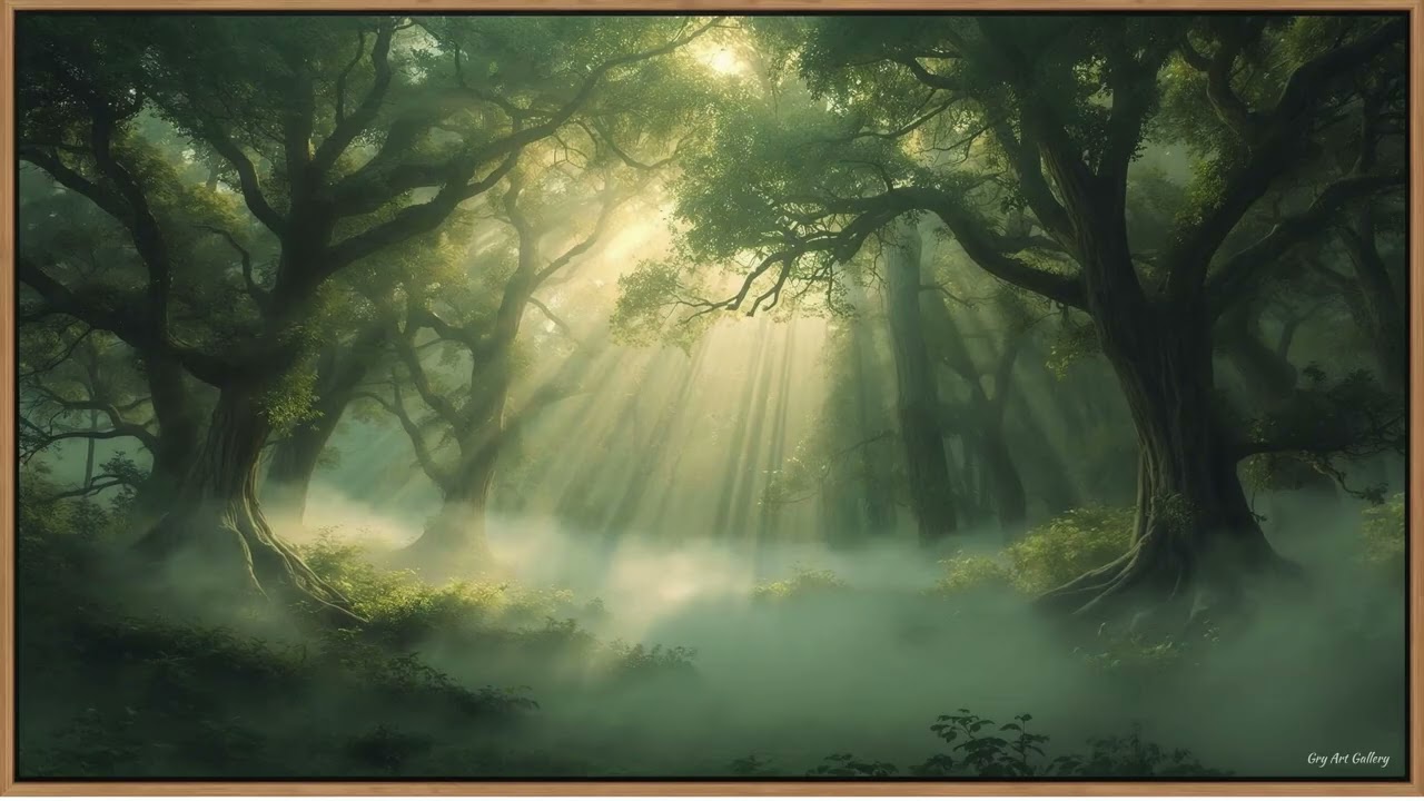 Foggy Forest | GRY Framed TV Screensaver | Artwork for Your Television | (TV TabloGörüntüsü)