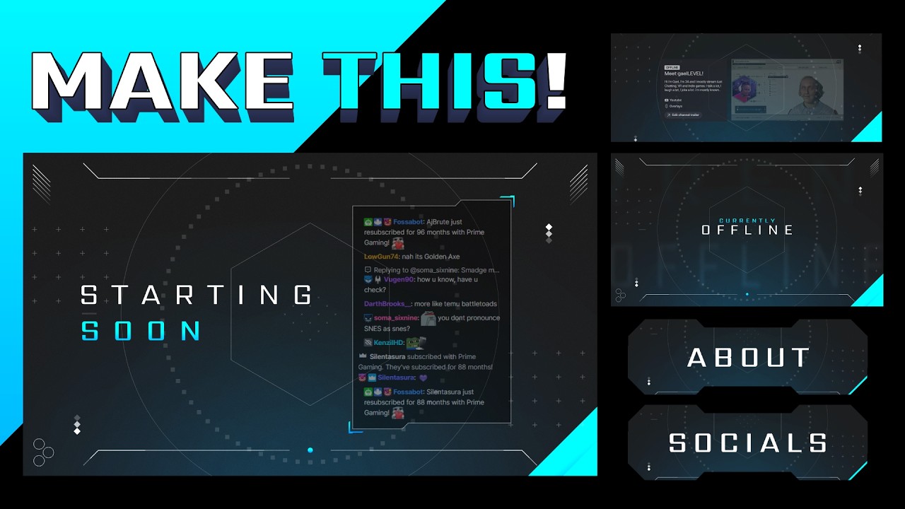 FULL Twitch Overlay Pack (FREE Template Twitch Youtube)